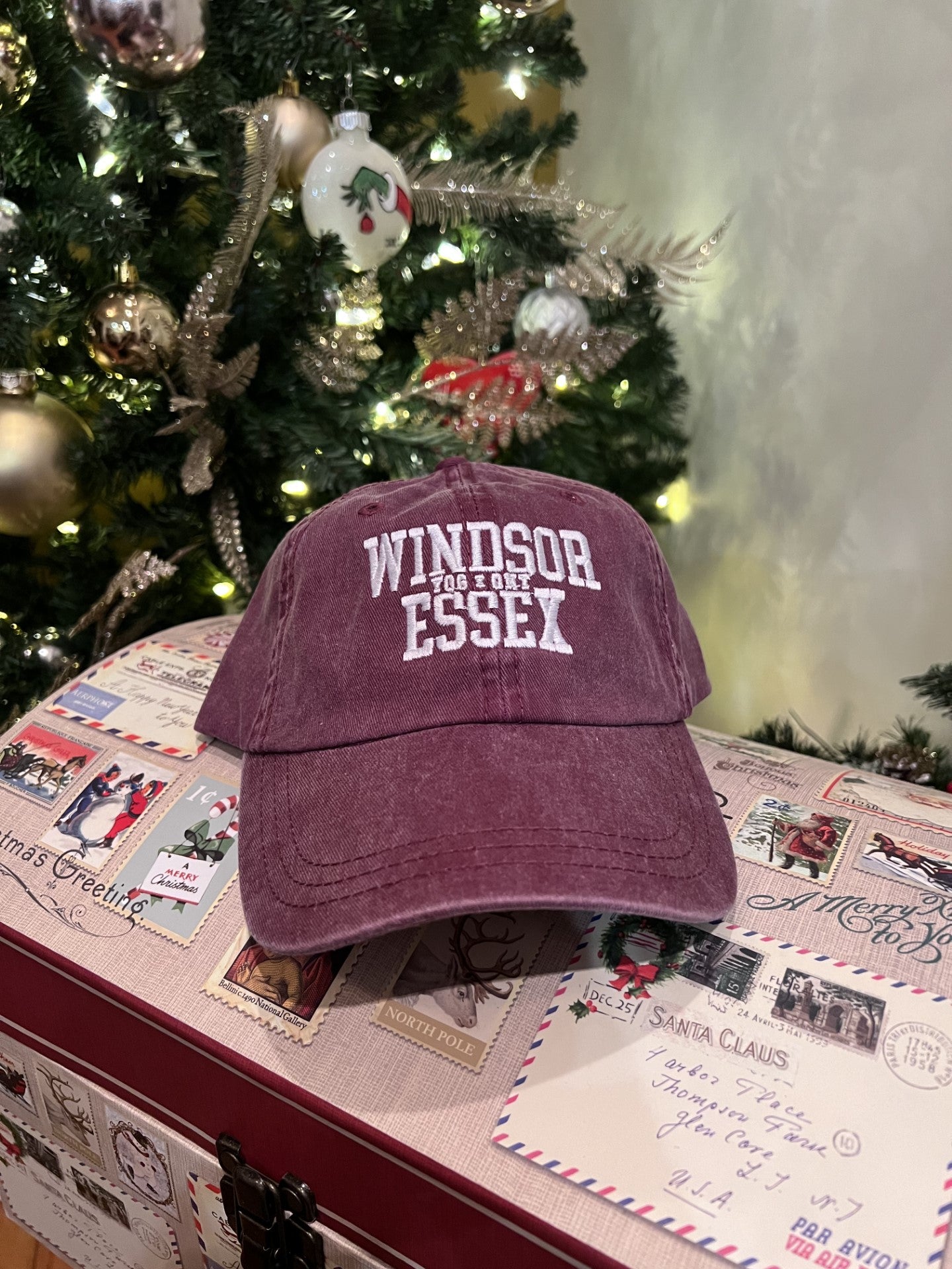 Windsor-Essex Varsity Dad Hat - Stonewashed Burgundy