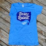 Load image into Gallery viewer, Ladies Born &amp; Raised Map 2.0 Tee - Blue
