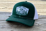 Load image into Gallery viewer, YQG Skyline Snapback - Hunter Green / White

