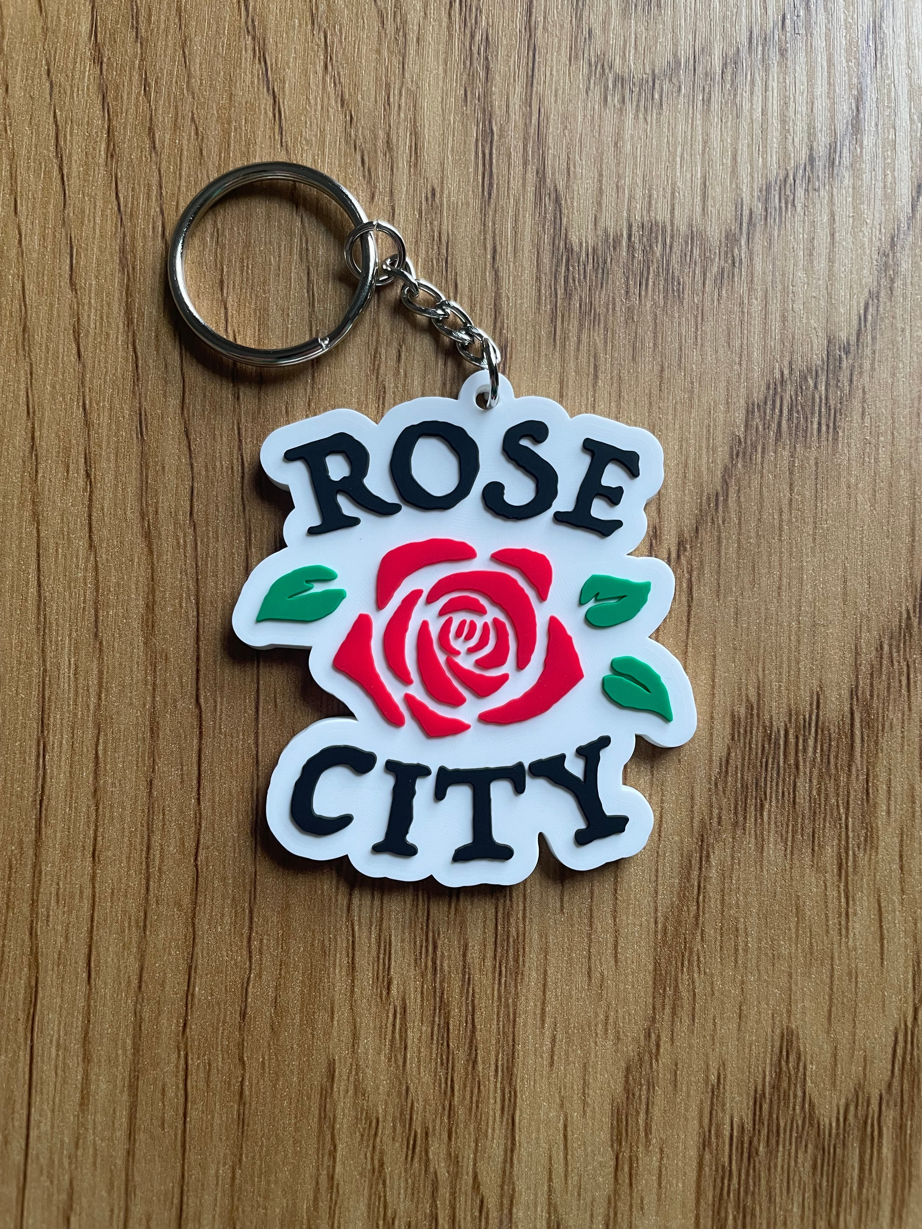 Rose City Rubber Keychain
