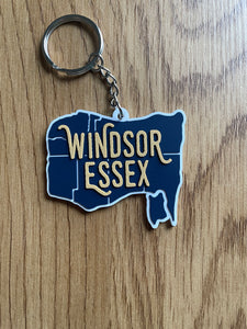 Windsor-Essex Map Rubber Keychain